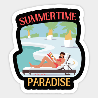 Hello summer Beach summertime Adventure travel lover palm tree sun Sticker